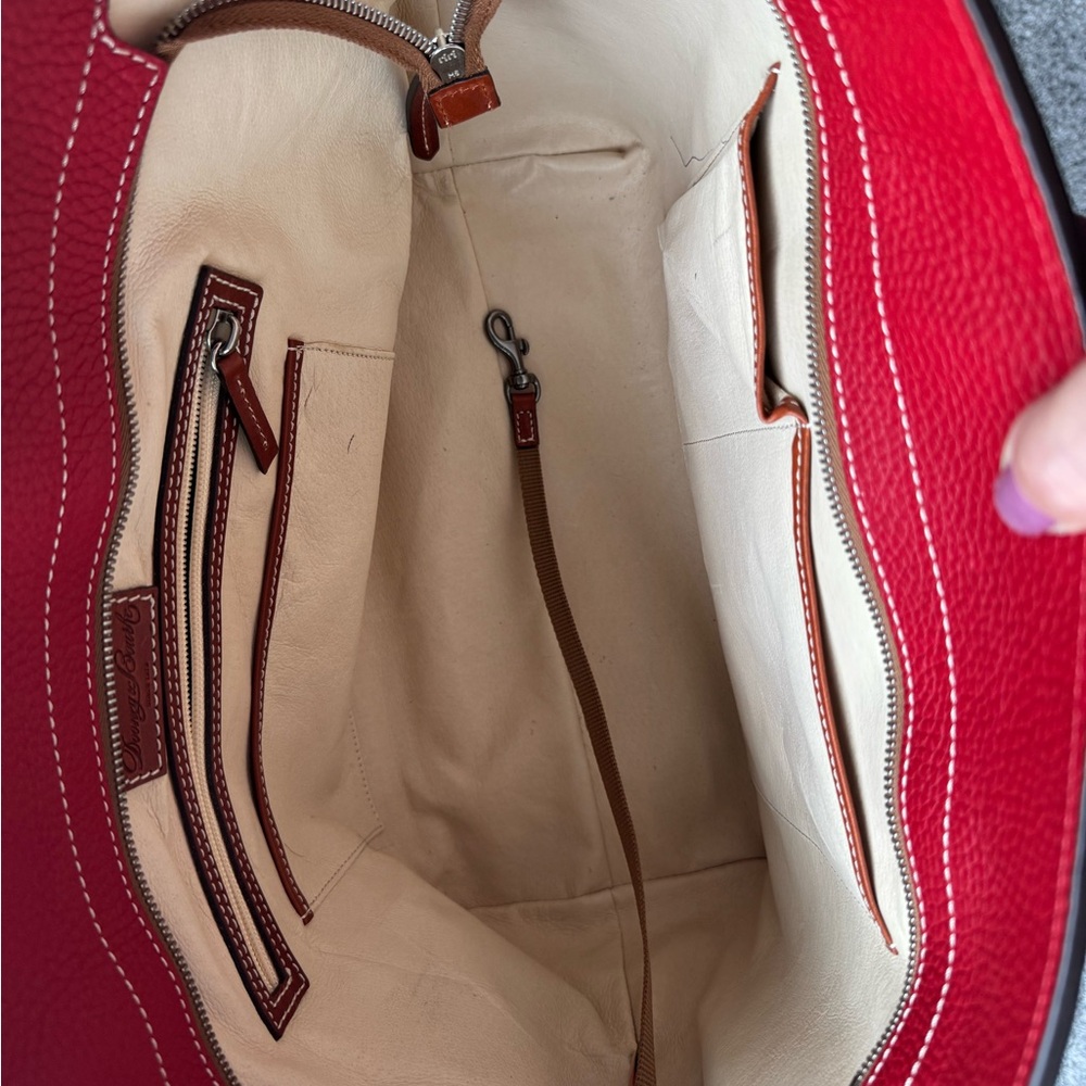 Dooney & Bourke Red Pebbled Leather Tote - Picture 4 of 4